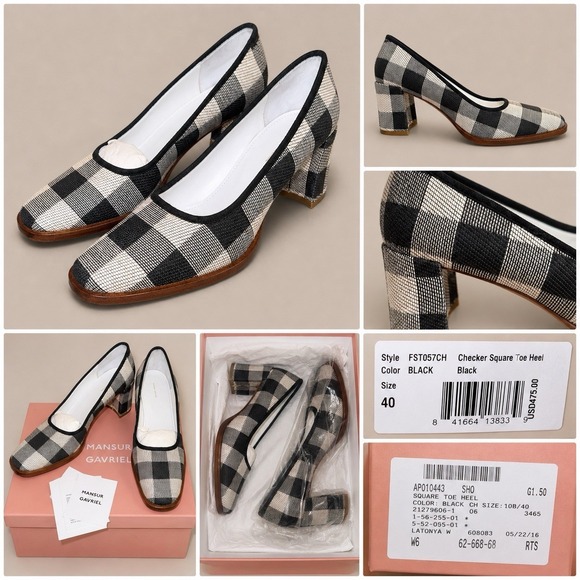 Mansur Gavriel Shoes - Mansur Gavriel Women's‎ Heels UK 4.5 Black Checkered 100% Other Court